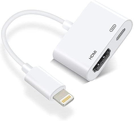 [Apple MFi Certified] HDMI Lightning Adapter,Lightning Digital AV Adapter Sync Screen HDMI Kabel Converter Kompatibel mit iPhone 14/13/12/11/XS/XR/X/8,iPad HDTV/Monitor/Projector Unterstützt alle iOS