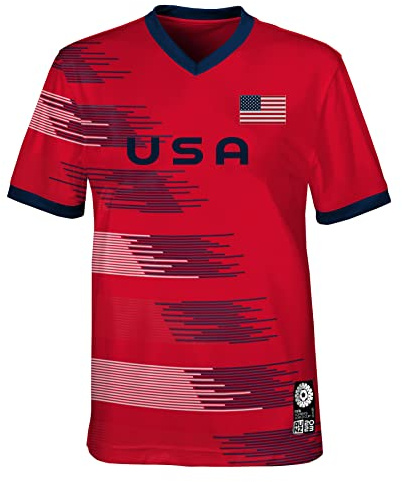 FIFA Unisex officiell 2023 dam fotboll värld kopp vuxen team, USA t-shirt (1-pack)