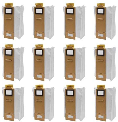 JidRMC 12 Piezas Juego de Bolsas Aspiradora Universal, Bolsas para Aspiradora, Bolsas de Repuesto para Aspiradora, Bolsas Colectoras de Recambio para Roborock S7/T7S/ T7 (1)