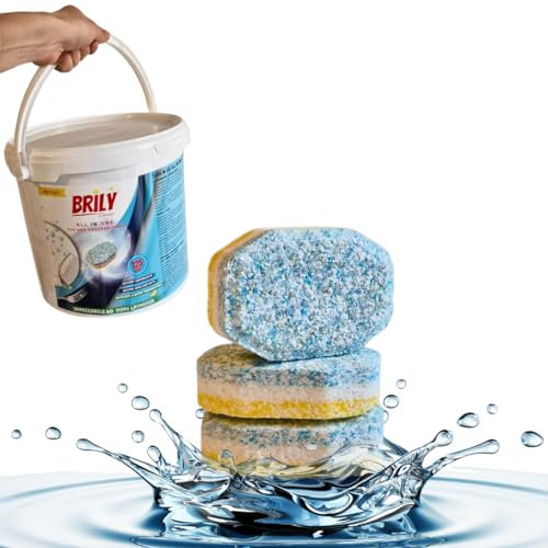 BRILY by Naramaki Pastiglie Detersivo Per Lavastoviglie - 125 Capsule Limone Incartate Singolarmente - Effetto Disincrostante Sgrassante Brillante (BRILY 125 TABS)