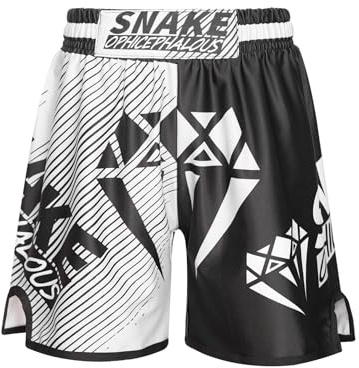 Freebily Kinder Jungen MMA Box Shorts Muay Thai Kickboxen Kurze Hose A Halb-Weiß 134-140