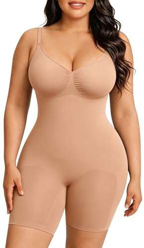 Feelingirl Sömlösa Shapewear för Kvinnor Overbust Bodysuit Mage Kontroll Helkroppsformare Tummy Away Höftlyft med Justerbar Rem