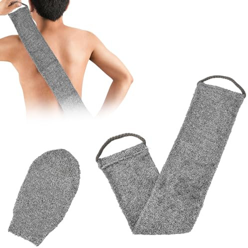 Scrubber per la Schiena, Guanto per Massaggio con Apazzola per la Schiena in Fibra di Bambù, Guanti per il Lavaggio Della Schiena, Lavare Esfoliante Schiena Cintura Doccia per Pulizia Profonda