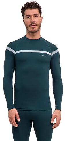 FALKE herr Baslager Ovandel Warm Trend Turtleneck M L/s Sh funktionellt garn snabbtorkande 1 styck, Grön Holly 7385, XL