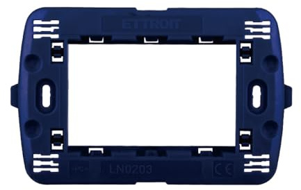 1 Supporto, Compatibile Con BTicino Living, per 3 prese/interruttori/moduli, montaggio su scatola da incasso 503, plastica di alta qualità, 100% compatibile con placche e moduli originali