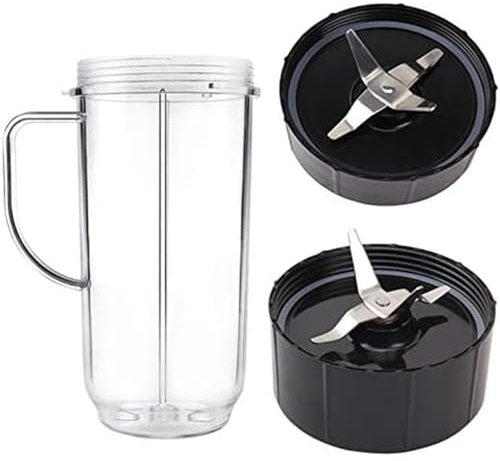 DEMULAX 2 Cuchillas Cruzadas con Vaso de Repuesto de 22 oz, 250 W, for Magic Bullet, MB1001 Cuchilla de licuadora de Alto Rendimiento