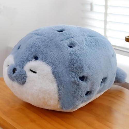 OUKEYI 15.7 inch /40cm Seal Plush Pillow,Chubby Plush Hug Pillow, Soft Seal Stuffed Animal Toy, for Boys Girls, Kids Gifts for Birthday,Valentine,Christmas (Blue)
