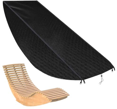 Fenayuu Housse de chaise longue d'extérieur - Pour chaise longue de sauna, chaise longue à bascule, chaise longue de jardin - En bois - Imperméable - Protection solaire - Pour terrasse, jardin, balcon