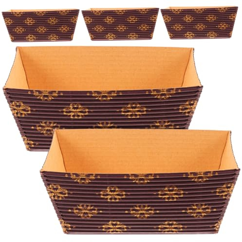 CONGARTENO Moldes de Papel y Material de Papel Grueso para Panettone Resistentes al Calor Set de 25 Diseño Apilable Aptos para Hornear en Fiestas y Celebraciones