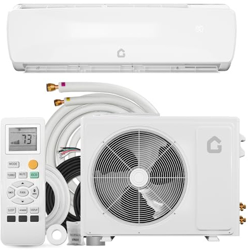 GarveeHome 12000 BTU Mini Split AC/Heating System, 19 SEER2 6-in-1 Inverter Split System Air Conditioners, Ductless Heat Pump Wall Mount AC Unit Cool Up to 750 Sq. Ft, Installation Kits, 115V