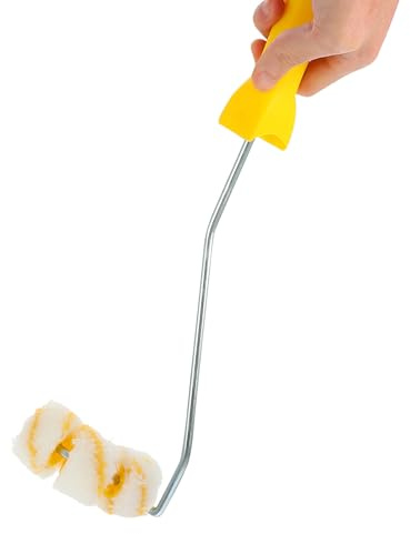 BUGUUYO Pennello Rullo per Pittura Tubo con Ruote Curvate Manico Ergonomico Leggero Spazzola per Vernice Professionale e Principianti per Imbiancare e Dipingere Pareti e Tubi