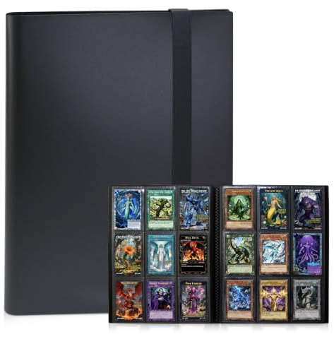 Card Binder 9 Pocket, PP Cover Trading Card Binder for 360 Cards, Sturdy Card Collection Album, Card Holder Folders for MTG, TCG, Game Cards & Sports Cards (Black)