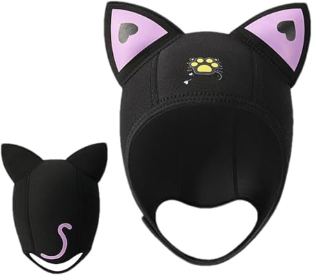 Neoprenhuva | Neoprenhatt med kattöron | Dykhuva med kattöron, 3 mm neopren, för kvinnor och barn, dykhatt för snorkling