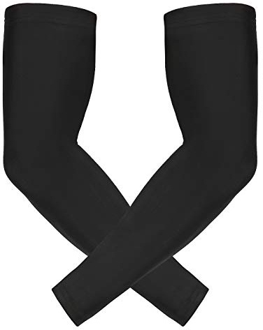 HDE Arm Sleeves for Men Women, Compression Sleeve Arm UV Protection Basketball Baseball Football Black - S