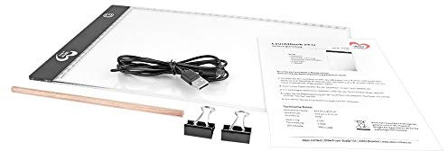 Ideen mit Herz LED-Leuchttisch DIN A4, 3 Helligkeitsstufen, inkl. USB-Kabel und Zubehör