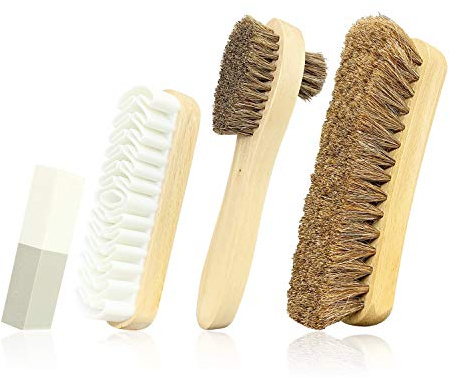 Mocka & Nubuck rengöringssats från Care Guys: Naturlig mocka skorengöring tillverkad med Crepe-band -Rengöring, fluffar och lyfter tupplur (hästhårborste)