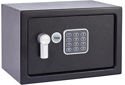 YALE Cassaforte Elettronica con Allarme Piccola YEC/200/DB2 Nero, Allarme Integrato 130 dB, Struttura e Bulloni di Bloccaggio in Acciaio, Versione Corrente