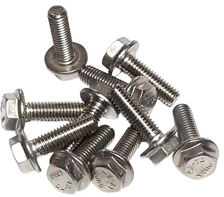 M8 x 16mm Flanged Hex Bolts Fully Threaded A2 Stainless Steel - Secure Fastening Solution for Various Applications (Pack of 10)