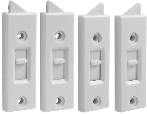 Kyuionty 4 Pcs Window Latch Tilt Locks Latch, Spring-Loaded 76mm (White)
