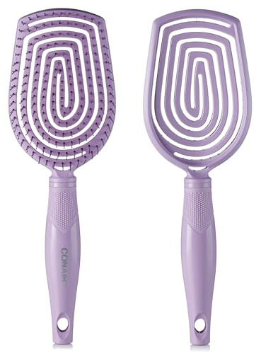 Conair Scalp Care Detangling hairbrush - Curly Hair Brush - Scalp Massager - hairbrushes for women & men - detangler for all lengths - can use wet or dry - Paddle