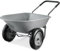 Best Choice Products Brouette de jardin utilitaire à deux roues avec support intégré pour pelouse, jardinage, construction – Gris