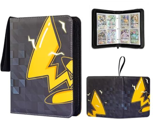 Sammelkartenalbum, 400 Kartentaschen, 50 Seiten, Wasserdichtes PU-Material, Tragbar, Schwarz (Schwarze Chevron-Textur)