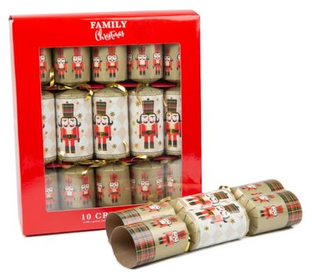 Classic Christmas Family Party Crackers for loved ones | Birthday Party Crackers | Luxury Christmas Party Crackers | 10” x 12” (NUTCRACKER)