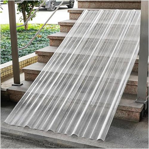 10Pcs Corrugated Plastic Roofing, Clear Corrugated Roofing Sheets, Heat-Insulating Roofing Sheet for Greenhouse Canopy Carport Panel, 2mm Plastic Roofing Sheets, 35x39in