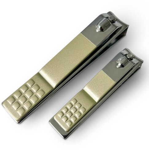 LAC FOR YOU Kit Tagliaunghie 2 Pezzi - Taglia Unghie per Piedi e Mani Professionale in Acciaio Inossidabile, Nail Clipper e Cutter per Uomo e Donna - Verde