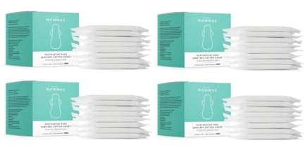 Compresas Postparto de Algodón 100% 32 Uds - Ultra Absorbentes, Hipoalergénicas y Sin Cloro - Protección Suave para Recuperación Postnatal