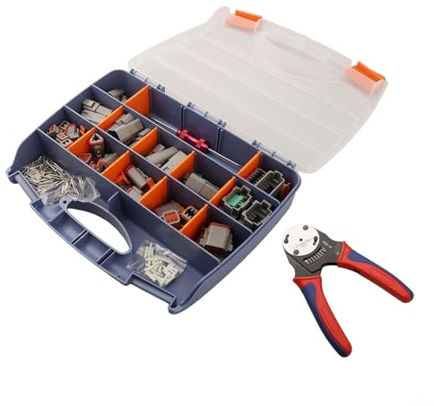 Kit di connettori da 338 pezzi con strumento di crimpatura per connessioni affidabili in marina, silvicoltura e sport estremi