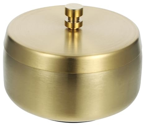 Hohopeti Windproof Outdoor Ashtray with Lid Metal Ash Bin for Cigarettes Smokeless Desktop Ash Container Tabletop Decor for Patio Home and Smoking Area