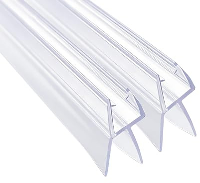 Junta de ducha 2 x 80 cm para grosor de cristal 4 mm, 5 mm, 6 mm, junta de repuesto, junta para puerta de ducha, mampara de ducha, deflector de agua, junta de goma para puertas de ducha