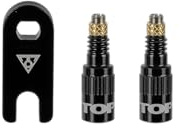 Topeak TurboFlow Valve Adapter – High-Flow Presta Valve Adapter for Tubeless Tires, AL CNC Construction, Increases Airflow Efficiency, Includes Presta Valve Core Tool (TFV-08)