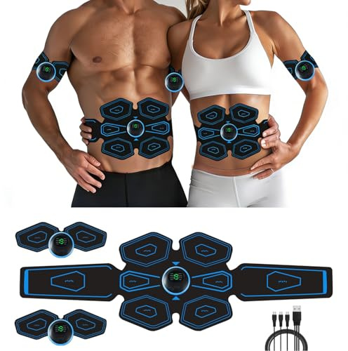EMS Muscle Trainer, ABS Trainer Muscle Stimulator, 8 Modes & 18 Intensities for Abdominal/Arm/Leg/Hip Training, EMS Muscle Stimulator, Electric Abdominal Muscle Toner