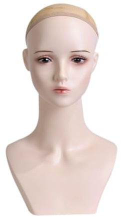 QSTDGVPW Présentoir à Colliers, Tête de Mannequin, Support pour Cheveux