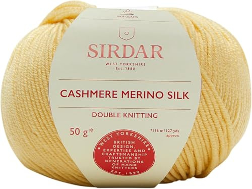 Sirdar Cashmere Merino Silk DK, Morning Yellow (413), 50g