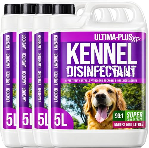 ULTIMA-PLUS XP Kennel Kleen - Disinfectant, Cleaner, Sanitiser & Deodoriser, Concentrated Formula, For use in Kennels, Catteries, Hatches and More! (Lavender Fragrance, 20 Litres)