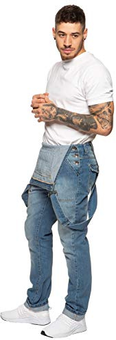 989Zé ENZO Mens Denim Jeans EZD390 Designer Cotton Dungarees Overalls Heavy Duty Waist Sizes 30-50 LSW 32 R Blue