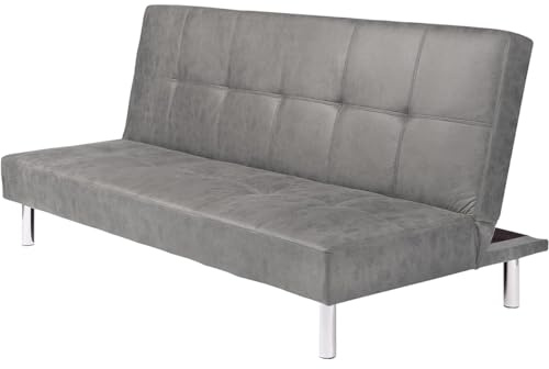 Somnia Descanso - Sofá Cama Clic Clac Tipo Libro de 3 Plazas Modelo Havel, Diseño Moderno, Práctico y Funcional, Acabado en Gris