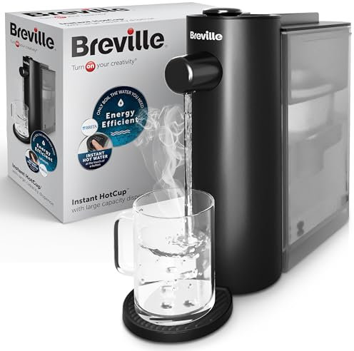 Breville Instant HotCup - Dispensador de agua caliente | 3 kW de ebullición rápida | 1,4 l de gran capacidad, eficiencia energética, filtro Brita incluido | negro metálico [VKT241]