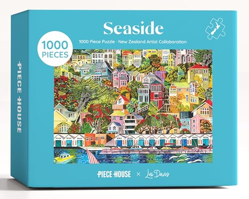 PieceHouse Jigsaw Puzzle for Adults 1000 Pieces | Wellington Seaside View | New Zealand Artist Lori Davis | Premium Quality, Vibrant and Unique Design | Relaxing & Challenging Puzzle Experience