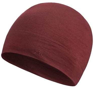 TOM FYFE Premium Leichte Merino Beanie Unisex Burgundy/S/M aus 100% Merinowolle – temperaturregulierend, geruchshemmend – Made in Europe