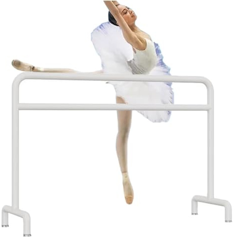 Sbarra da Balletto Sbarra da Balletto in Ferro Metallico a Doppio Strato, Barra di Pressione per Gambe mobili per Studio di Danza Domestica, Altezza 80-105 cm, Bianca