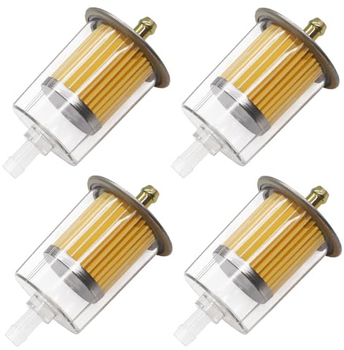 Taiss 4PCS Universal Gas Inline Fuel Filters with Magnet, Fits Fuel Line and Widely Used for Replacing Fuel Filters of Cars, Motorcycles, Trucks And Gasoline Powered Engines