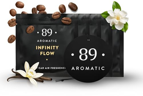 Aromatic • 89 • Deodorante per auto – Profumo per auto & albero profumato con gelsomino, caffè e vaniglia – Carte profumate per auto e profumo per auto, profumo di alta qualità, rimozione degli odori