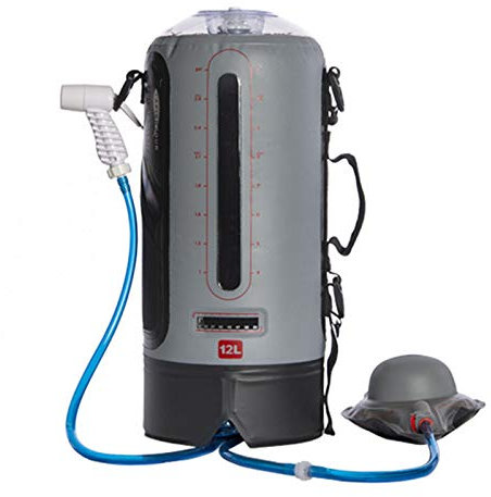 KOCAN Wassersack Faltbarer Wasserbehälter 12L / 20L Tragbarer Camping-Duschtasche Wassersack mit Luftpumpe für den Außenbereich,tragbare Duschtasche