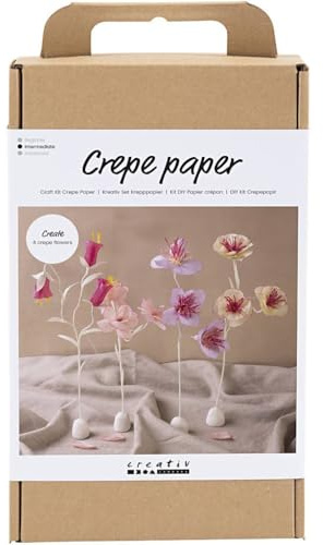 Creativ Set di carta crespa, colori pastello, fiore, 1 confezione