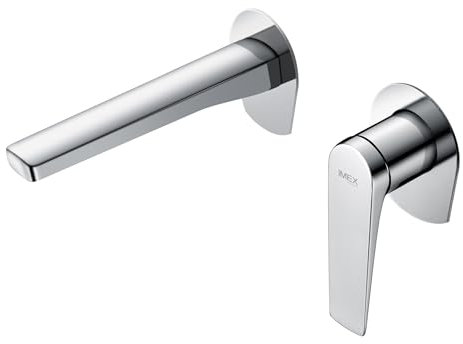 MICE - Grifo monomando empotrado para lavabo hecho de latón - Monomando para lavamanos - Grifor empotrados de baño Color Cromo