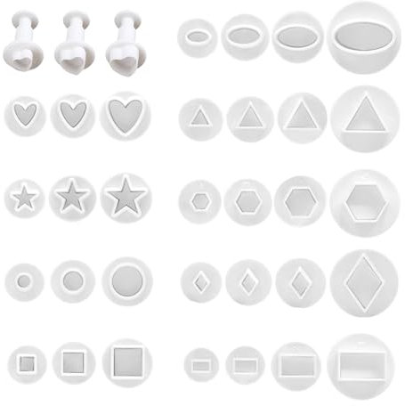 32-teilige Fondant-Schneideform, Backpresswerkzeug, mehrförmige Frühlingsform, Pressplätzchenform, Kolbenschneider-Set